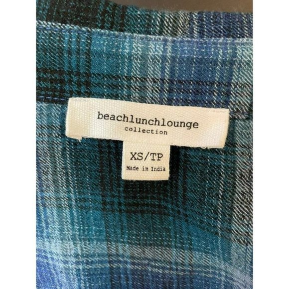 BEACH lunch lounge plaid longsleeved shirt size xs - Picture 3 of 5